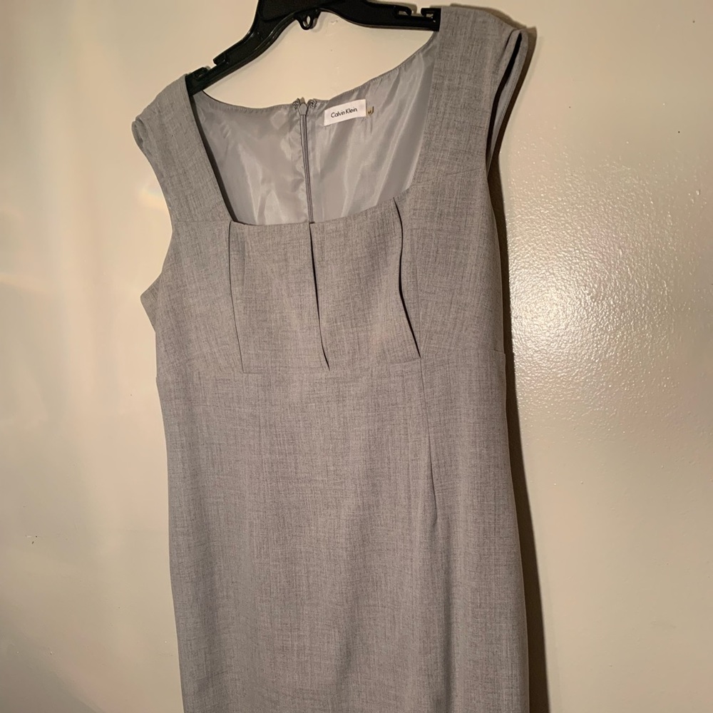 Calvin Klein Sheath Dress:  Size 14: Light Gray:  EUC